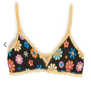 🦊Donating Soon🦊 dELiA*s Black and Yellow Floral Bralette Intimates